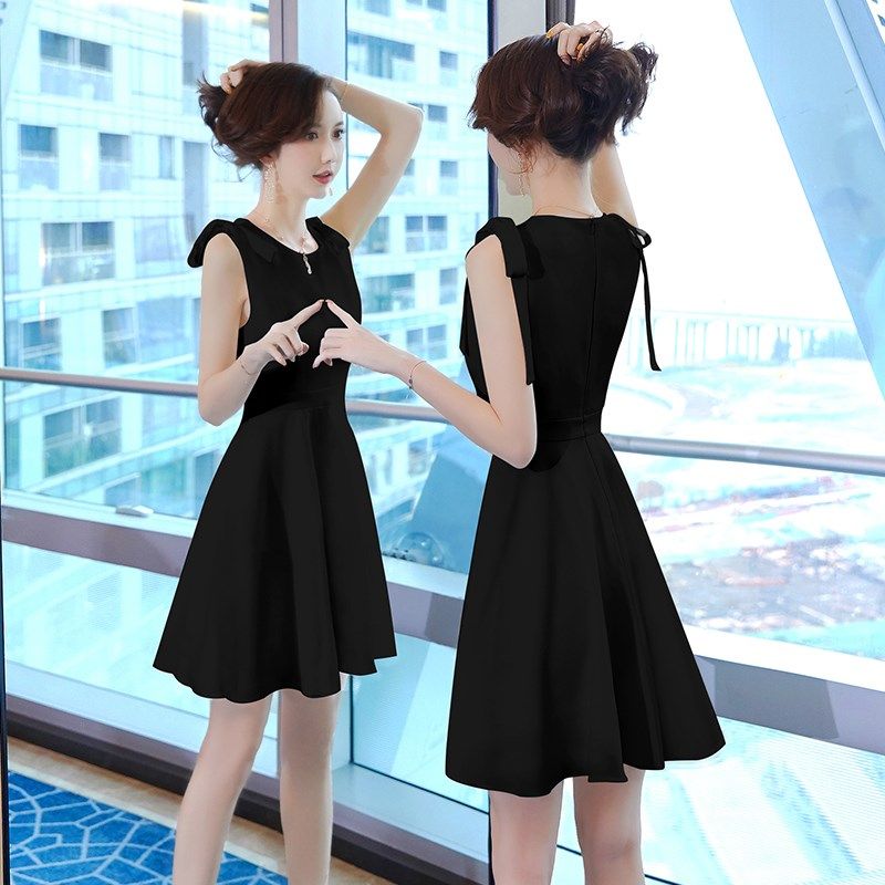 法式黑色修身性感连衣裙高级感女夏季2025新款小个子气质礼服裙子