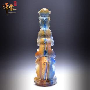 三不猴摆件小件桌面可爱琉璃工艺品不看不听不说书房办公室装饰品