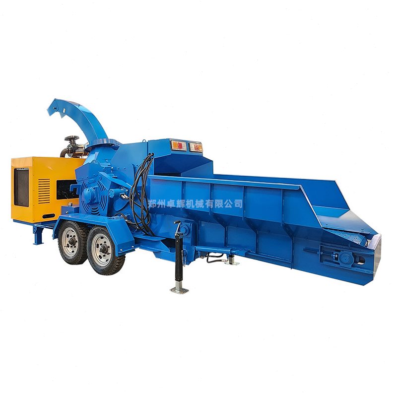 甄选大型移动式木材粉碎机带链板废旧干湿木头破碎机树枝木屑粉碎