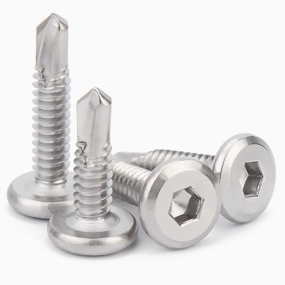 甄选410现货不锈钢外六角钻尾螺丝自攻自钻螺钉六角华司彩钢瓦钉