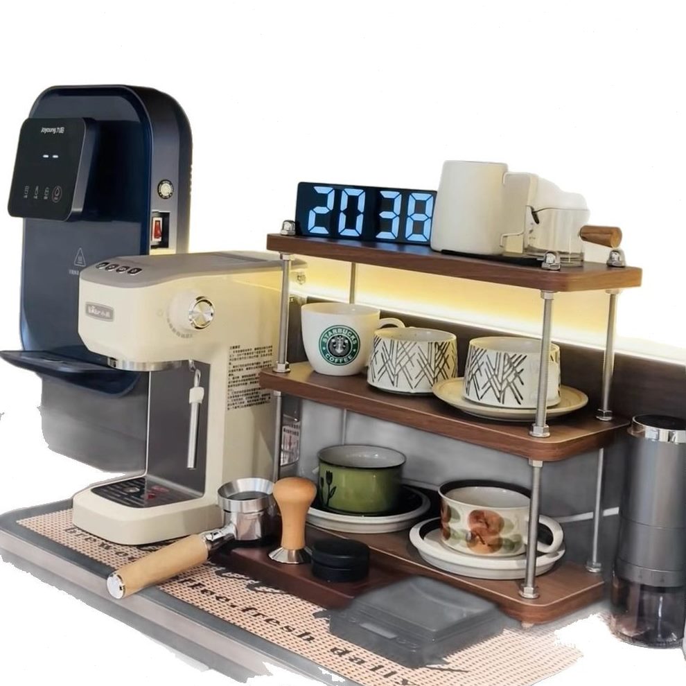 架子kzi德国工位桌面古风实木茶杯架T4公收纳书架隔层新中包邮