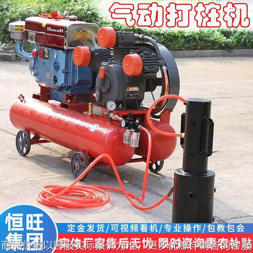 防汛打桩机手持式便携式植桩机河道堤岸护坡打桩机防汛气动打桩机