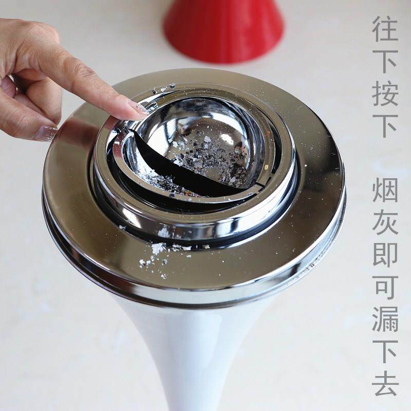 卫生间烟灰缸立式落地金属带盖创意个性时尚电梯厕所客厅烟缸大号