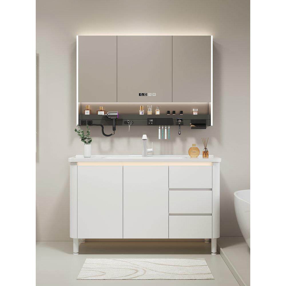 304不锈钢浴室柜落地洗漱台陶瓷一体盆卫生间洗脸盆柜卫浴柜组合