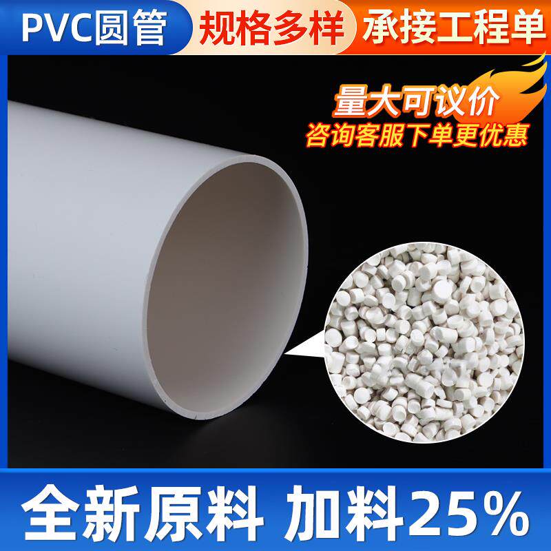 pvc管排水管180通风管63 90 125 100下水管塑料管材件150加厚圆管