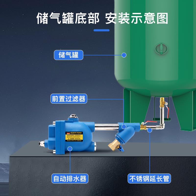储气罐空压机自动排水器HND-20气泵防堵排污放水阀气罐自动排水阀