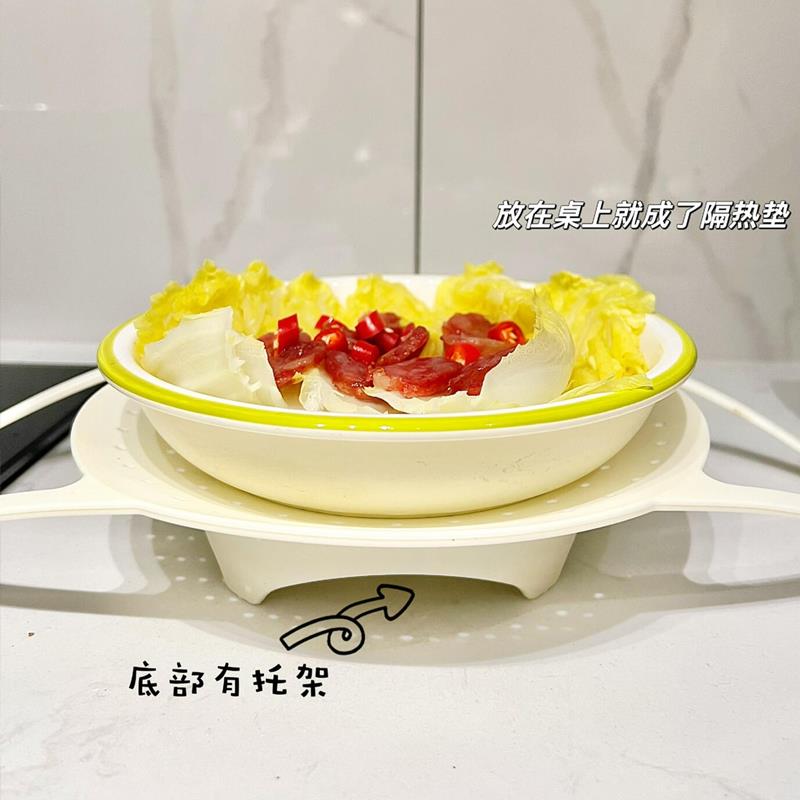 厨房圆形蒸盘隔水万用通用食品级多功能硅胶蒸架电饭煲内蒸笼垫子