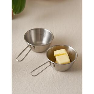 肆月 304不锈钢小调料碗家用级小碗带把手厨房烘焙用食品单个日式