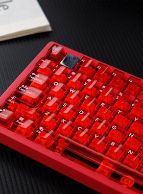 爱菲红色透明机械键盘键帽114键PC材质移印原厂高度适配61/75/87
