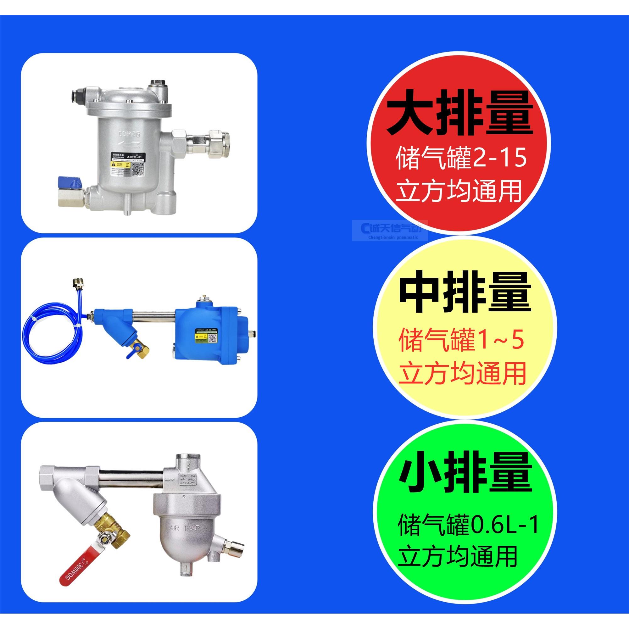 储气罐全自动排水器只排水不排气AD-20空压机排污阀SA6D零气损