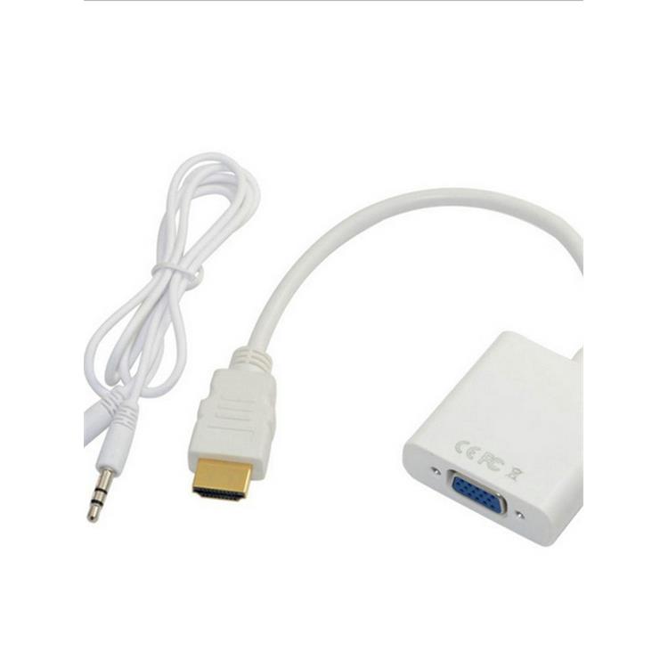 厂家新款铜质电脑连接线hdmi转vga高清转化器带音频HDTV转vga