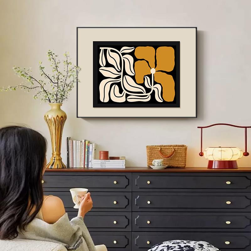 法式覆古电表箱装饰画 画抽象几何配电箱弱电闸箱盒遮挡壁画 画开图片