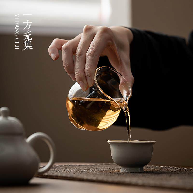 日式高硼硅玻璃公道杯小容量分茶器女士高颜值匀杯一人茶具茶海