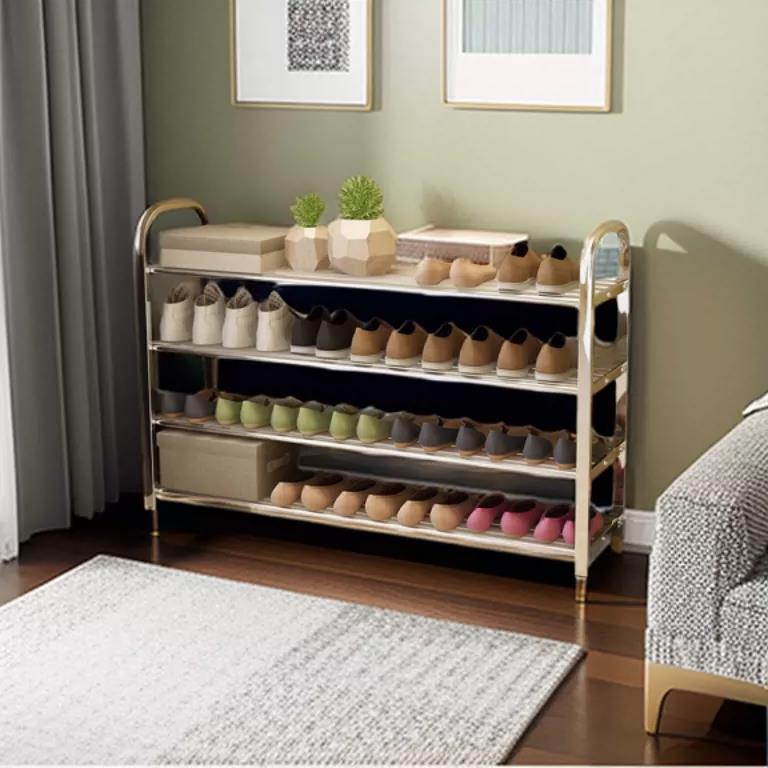 鞋架不锈钢多层加厚防尘特价经济省空间宿舍家用组装拖鞋架子收纳