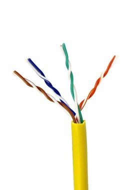 黄色超五类铜包铝成品网线1m~30米机制跳线家用路由器网络连接线