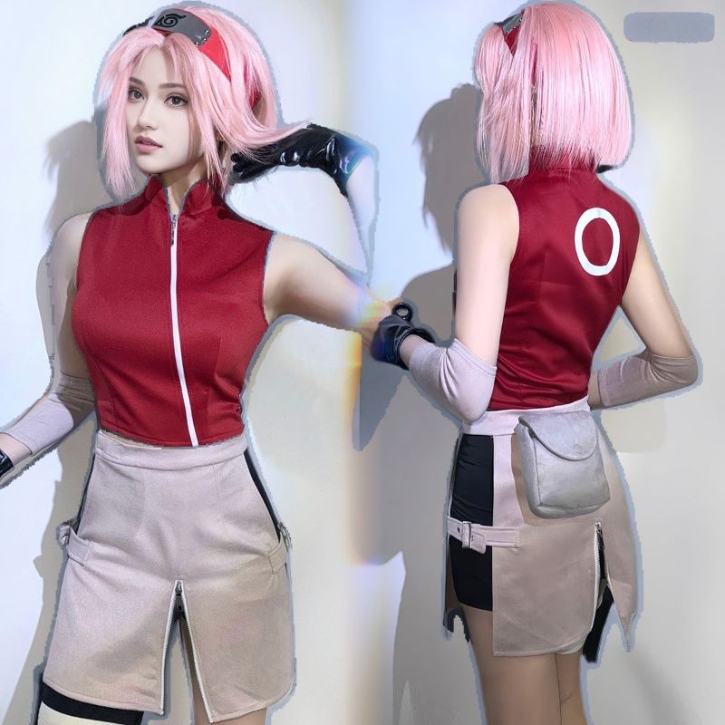 春野樱cos服二次元动漫Cosplay小樱cos服全套鸣人cos服火影忍者
