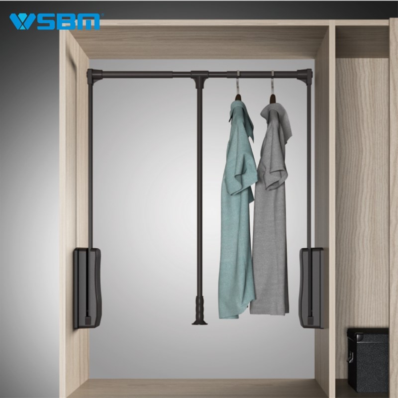 裤架伸缩滑轨衣柜内置裤抽多功能挂裤子顶装抽拉轨道衣帽间收纳