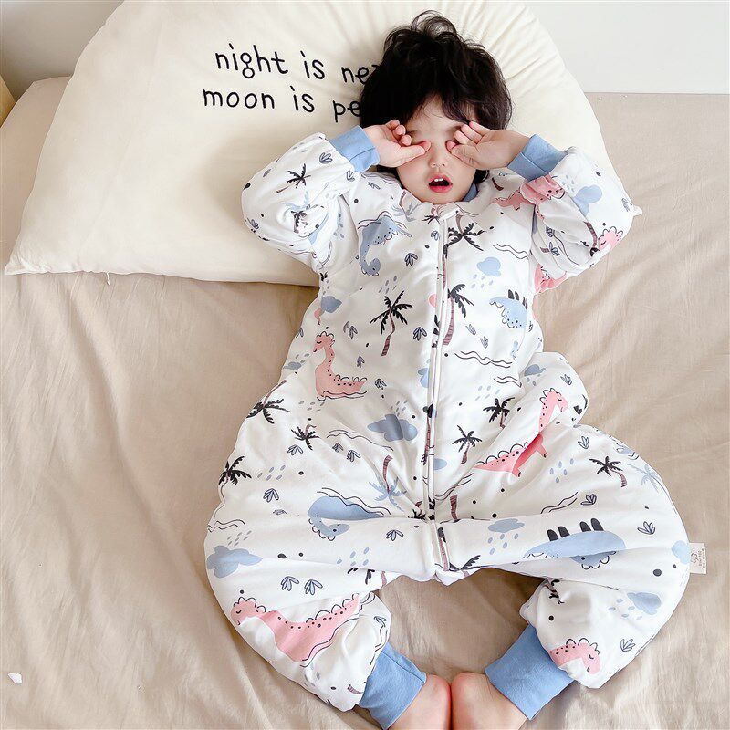 婴儿睡袋春秋冬款纯棉恒温分腿式婴幼儿童防踢被宝宝睡衣四季通用