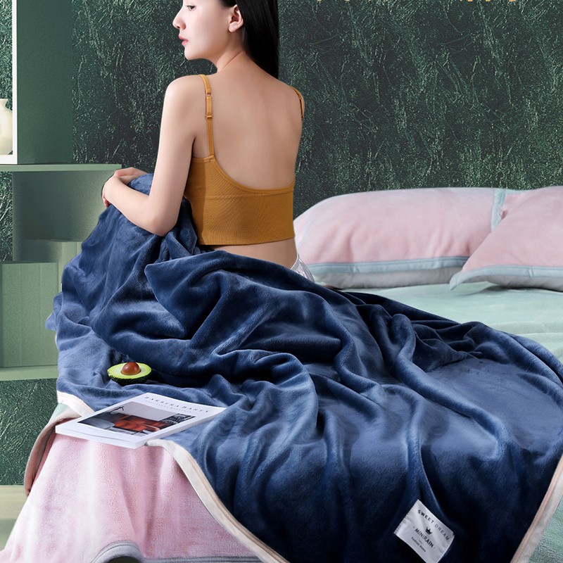 法兰绒毛毯被子秋冬单人双人珊瑚绒午睡毯冬天铺床毛毯学生宿舍