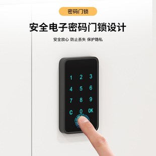 带锁鞋柜家用门口楼道密码锁门外储物柜过道电梯口走廊实木定制柜