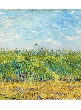 云雀的麦田 梵田园风景印刷挂画客厅卧室沙发背景装饰画