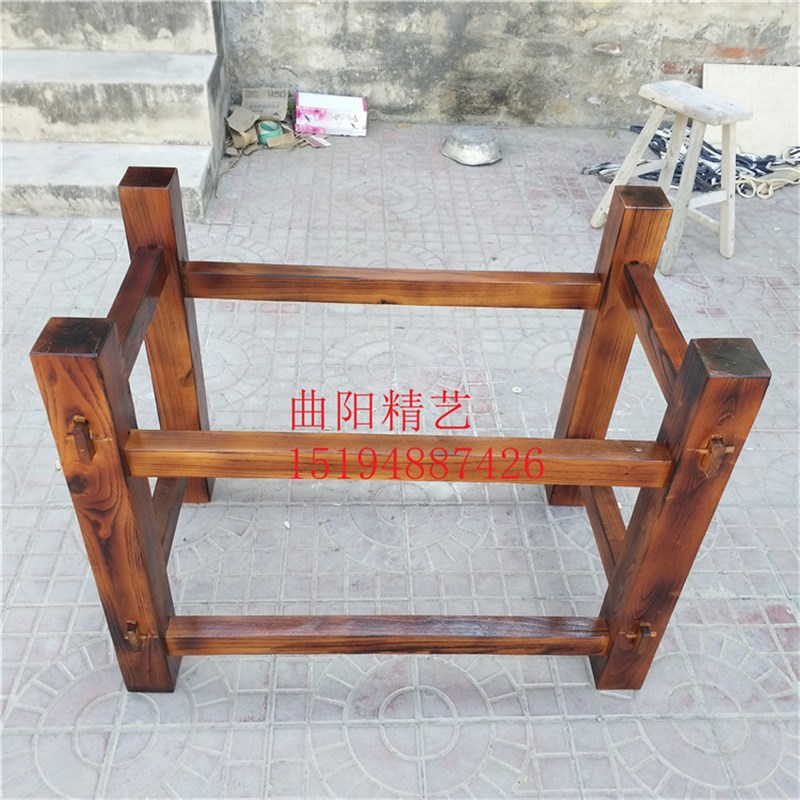 石槽马槽牛槽木架底座实木洗手盆支架鱼缸花盆流水仿古老木架定做