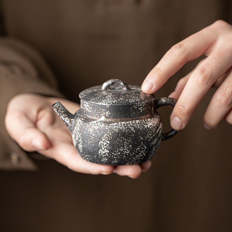 听雨丨抹银纯手工茶壶养胎过泡茶复古南蛮烧侘寂风单壶