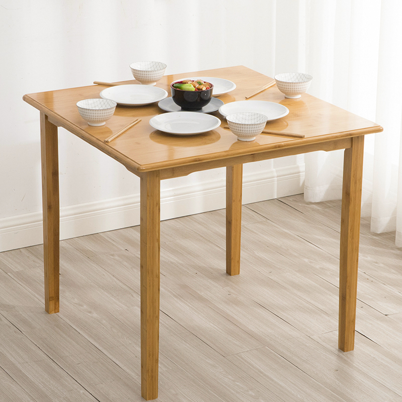 楠竹小户型餐桌方桌子写字儿童学习桌吃饭桌正方形家用实木四方桌