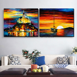 阿夫列莫夫风景油画间装饰画宾馆酒店走廊过道挂画沙发壁画