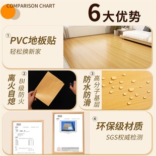 饰地垫家用仿木地板地 木纹地板贴纸自粘加厚o耐磨防水翻新遮丑装