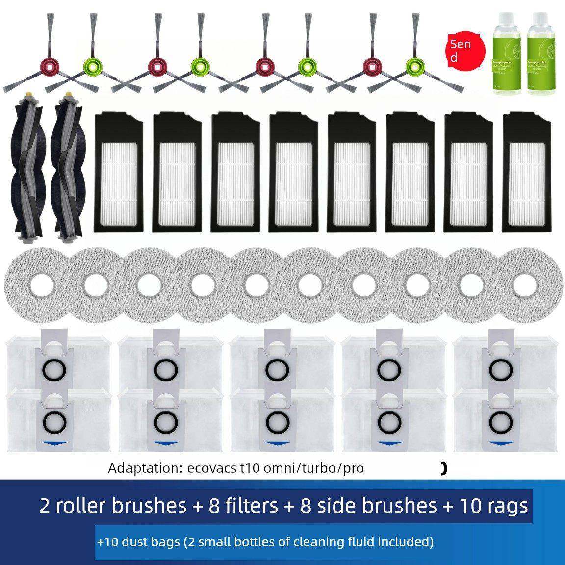 适用于Ecovacs扫地机T10 Omni/Turbo/Pro除尘袋侧刷辊刷过滤器元