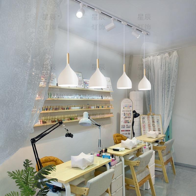 美甲店吊灯现代简约服装店餐饮吧台led店铺灯具个性商用轨道射灯