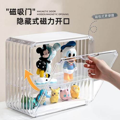 盲盒收纳展示架压克力透明泡泡玛特模型盒防尘公仔键盘场景展示柜
