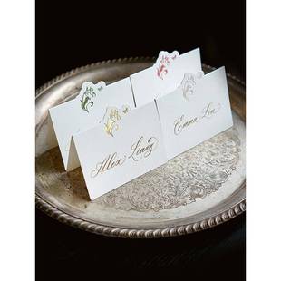 letterpress铃兰席位卡婚礼名卡座位卡宴会坐席卡婚礼宾客姓名牌