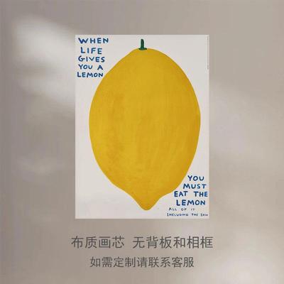 David Shrigley趣味水果艺术海报装饰画芯客饭厅未外框装裱可替换