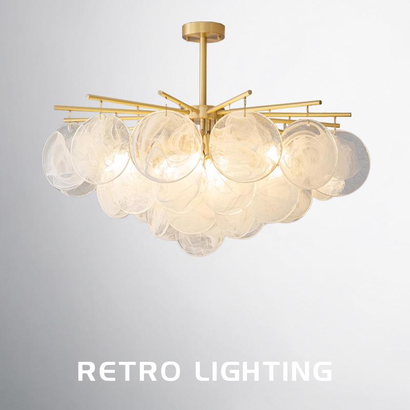 法式复古浪漫贝壳风铃吊灯美式餐厅主卧室衣帽间浪漫温馨文艺吊灯