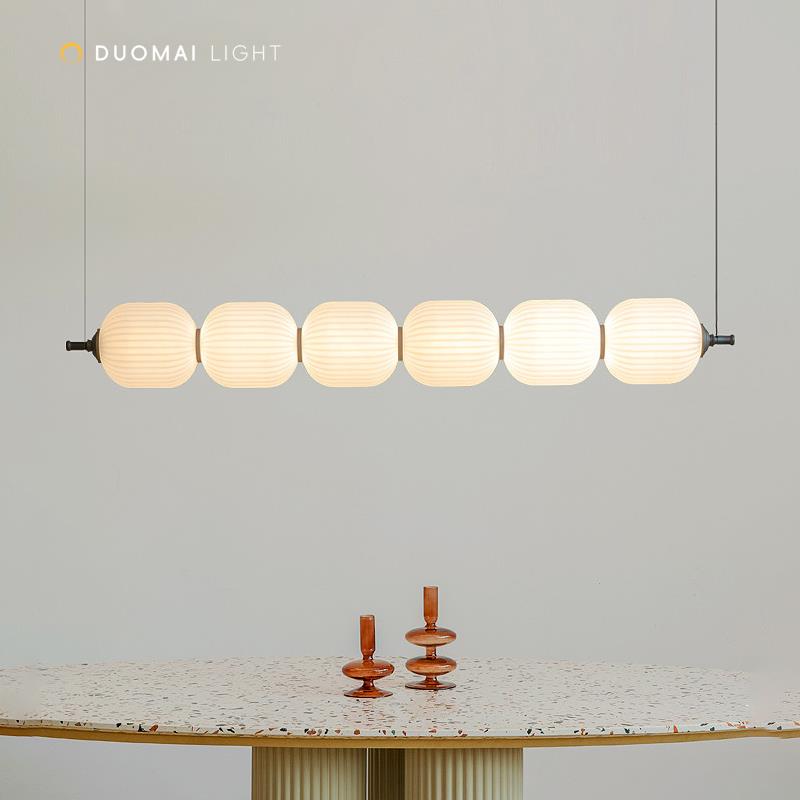 侘寂风餐厅吊灯法式中古奶油葫芦灯北欧长条岛台吧台餐桌灯店铺灯