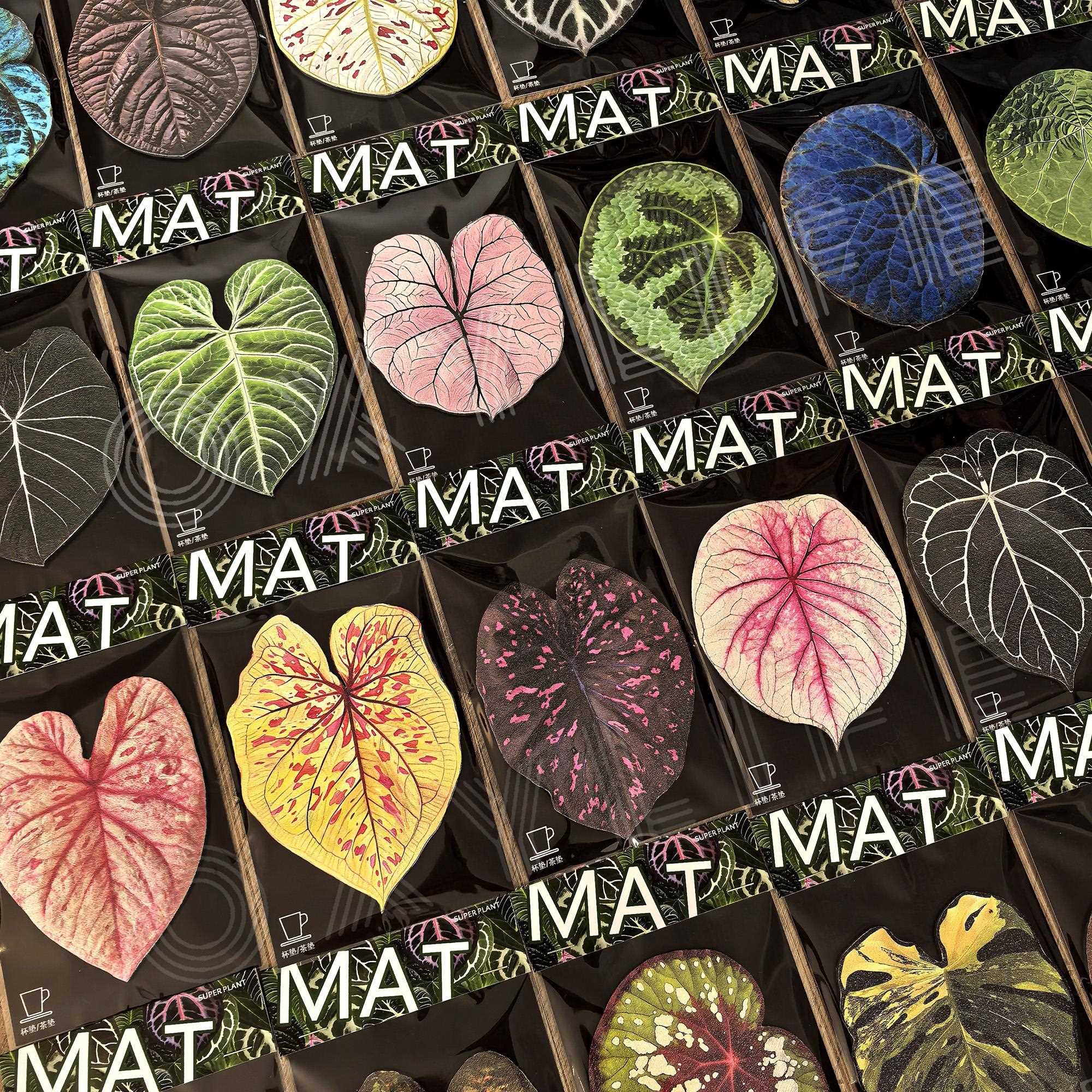 【氧气生活】原创设计叶子热植皮革异形杯垫吸水隔热茶垫桌面周边