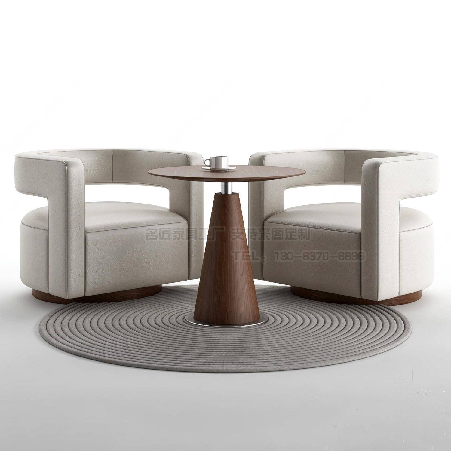 休闲单人沙发茶几组合休息区商务酒店会客区洽谈接待一桌两椅组合