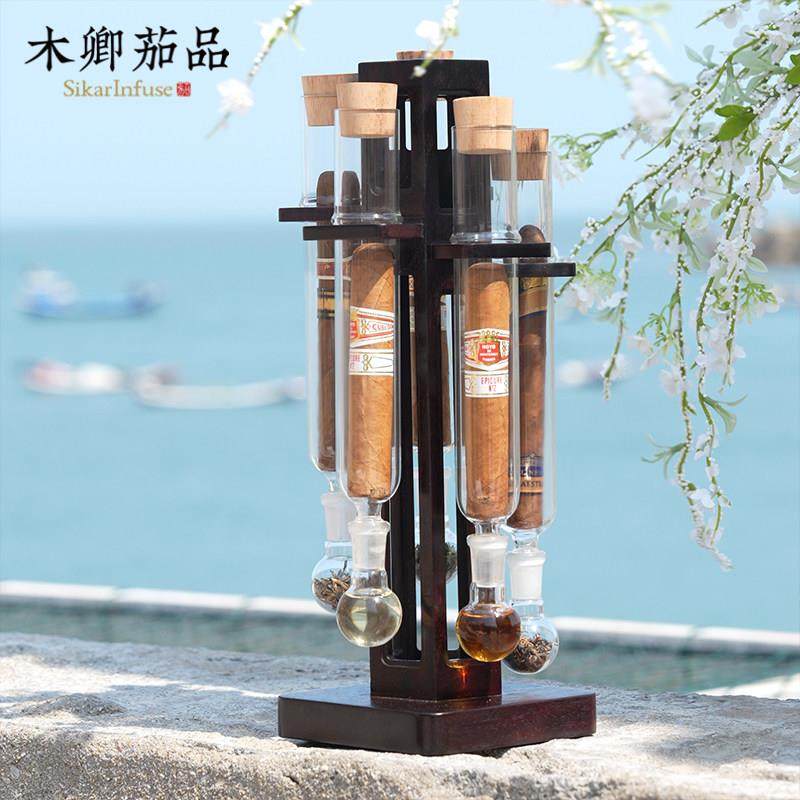 木卿茄品 雪茄养护薰香管 紫檀红木醇化保湿盒防潮雪茄柜中古礼物