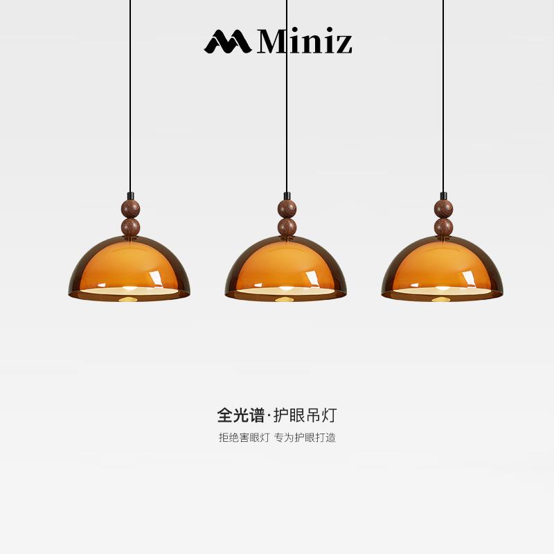 法式中古餐厅主灯三头吊灯复古侘寂风饭厅餐桌灯岛台吧台吊线灯