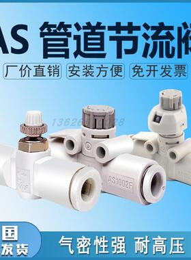 管道节流阀AS1002F-04A/06A AS2052F-08A直通调速接头调速阀CKT