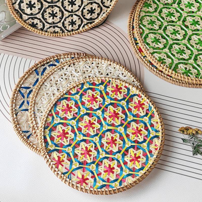 北端 藤编杯垫隔热垫餐垫盘垫碗垫防烫茶壶垫套装手工墙面装饰品