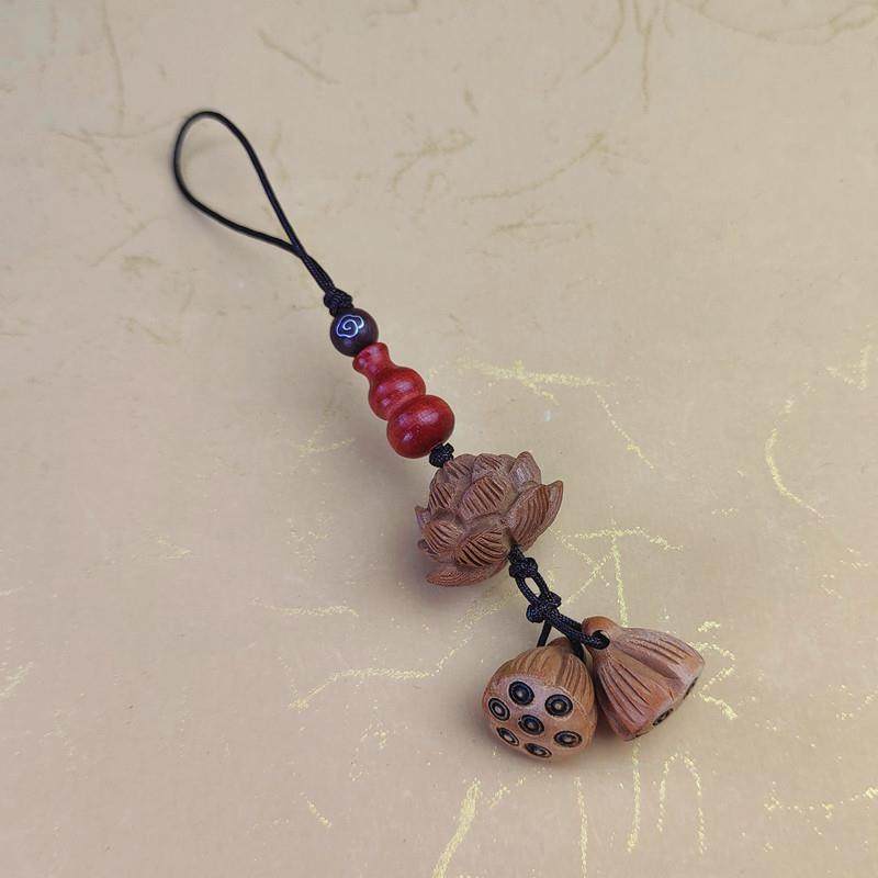 桃木莲花小莲蓬挂件钥匙手机包包饰品简约创意上学走夜路压惊护身,家居饰品,木雕,淘宝优惠券,粉丝福利购,淘宝优惠卷