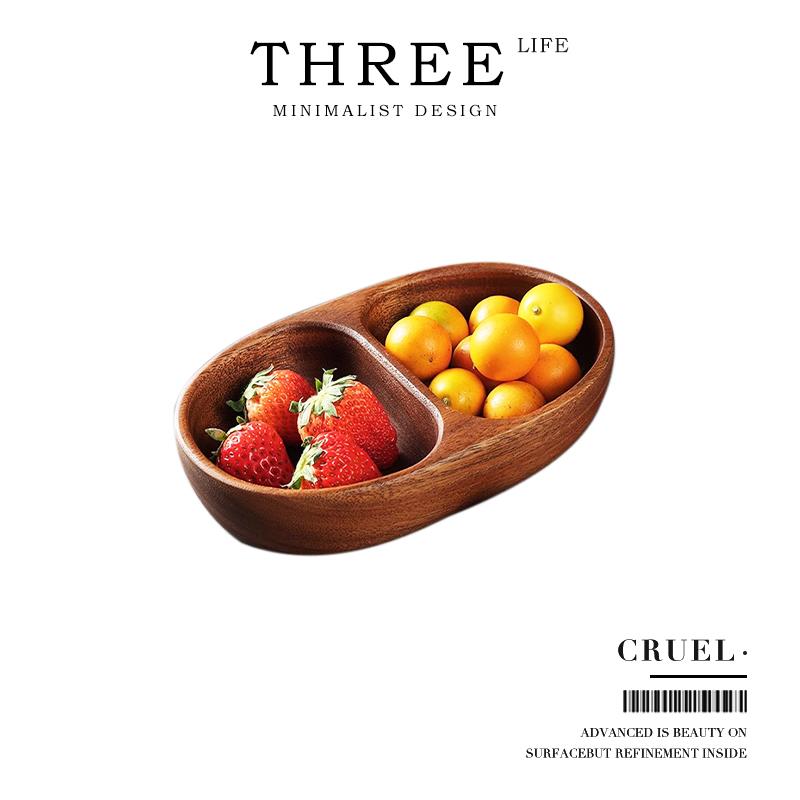 Tlife·Cruel·餐具日式木质水果盘零食家用中式茶点盘托盘 |酷乐