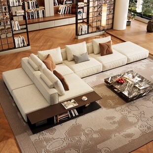 双面布艺沙发大横厅背靠背岛屿意式极简客厅l型模块自由组合沙发