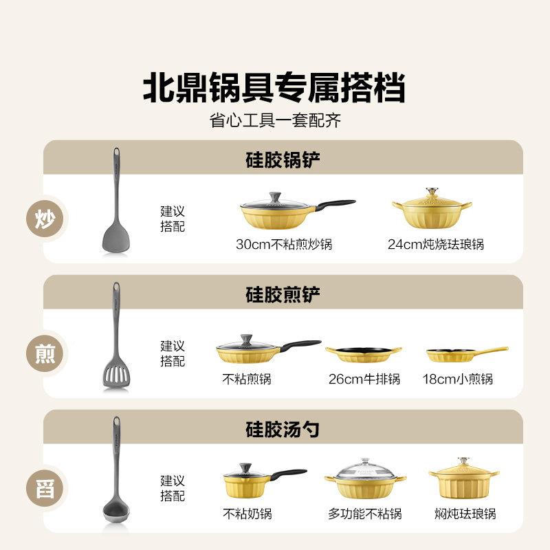 北用鼎胶锅铲家炒菜铲子用不沾锅专汤勺耐矽高温厨具BDCPA120套组