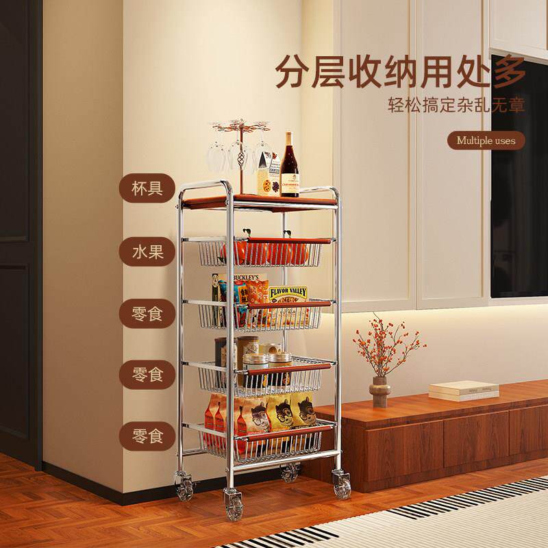 复古多食实转角柜餐边柜客厅拐角置物架零L2410290收纳柜床木边层