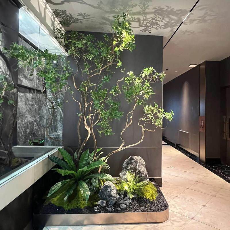 模拟绿化植物景观竹子室内景观假植物组合装饰庭院楼梯下大型彷生