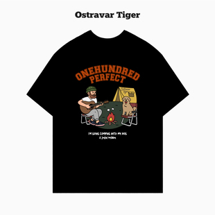 潮牌2026夏宽松纯棉黑白短袖 Tiger美式 男女重磅t恤 Ostravar 新款